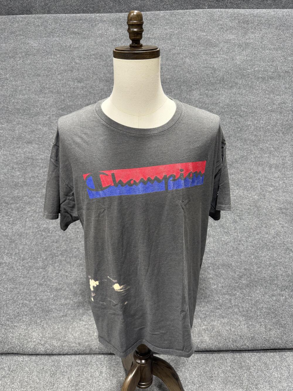 Champion Shirt Mens XL Gray Red Blue Logo Graphic T-Shirt Tee Athleticwear - Picture 1 of 10